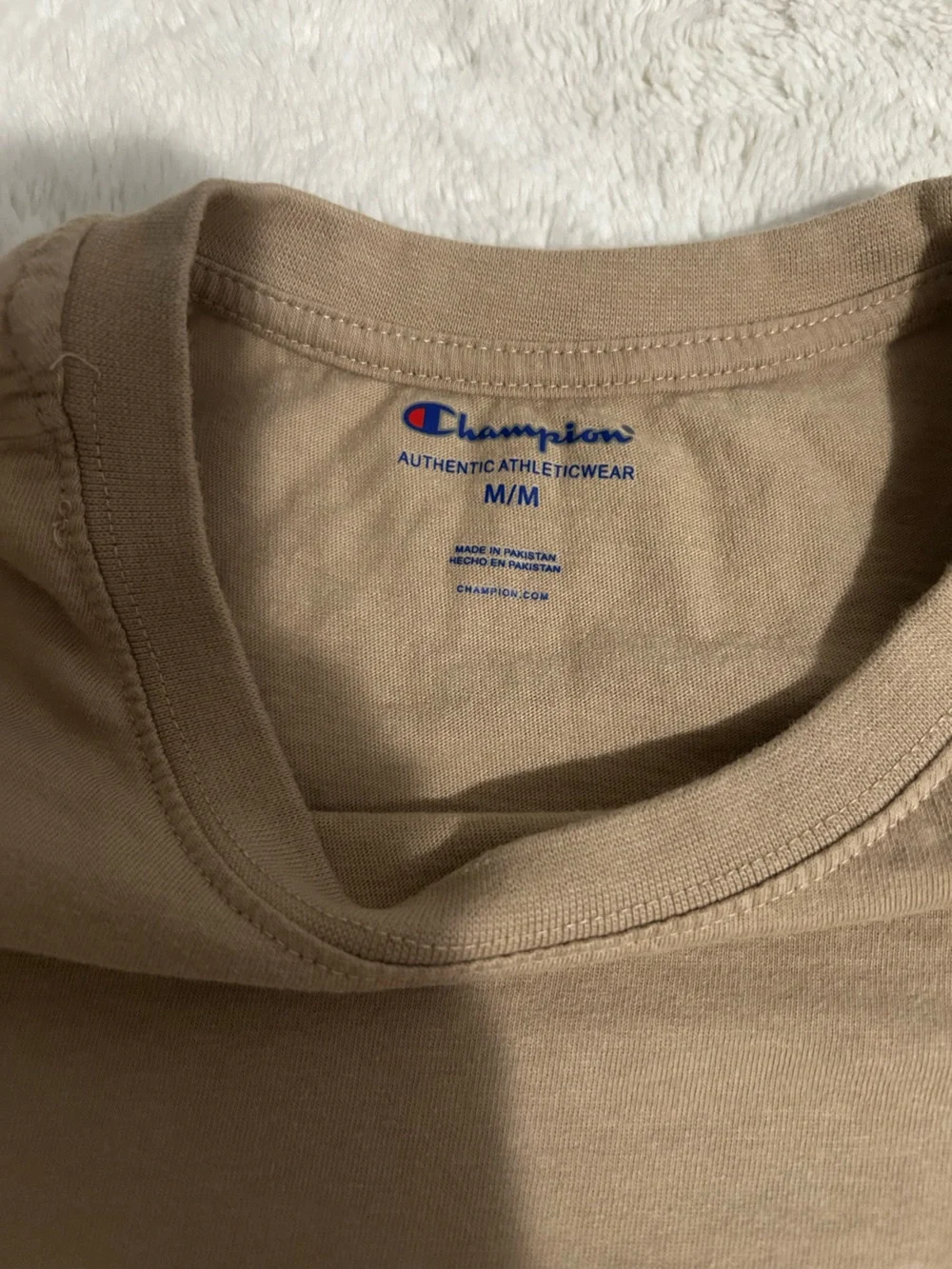 Champion Short Sleeve Crewneck T-Shirt in Tan